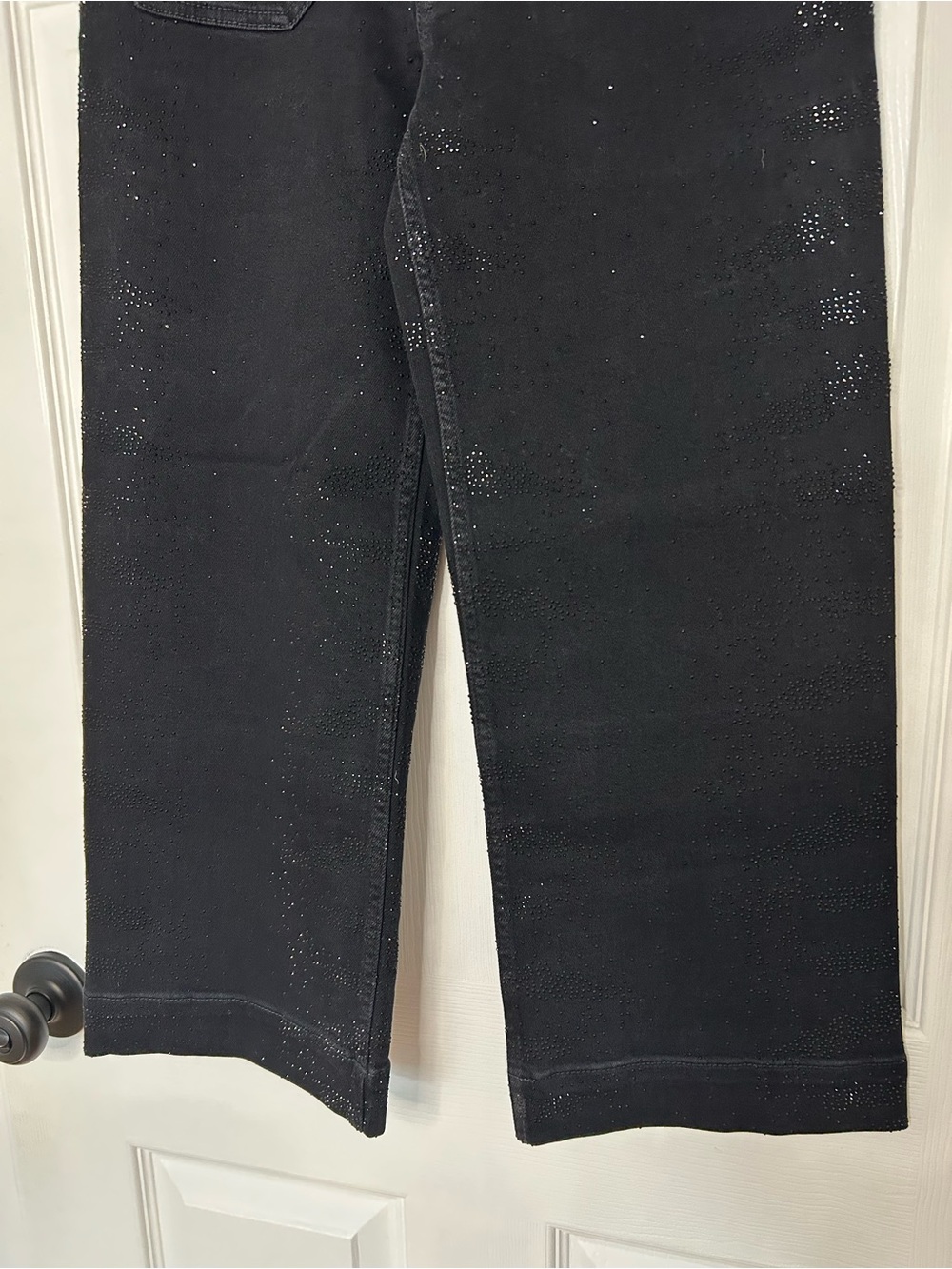 Maeve Colette Sparkle High-Rise Wide-Leg Cropped Jeans - Picture 10 of 16